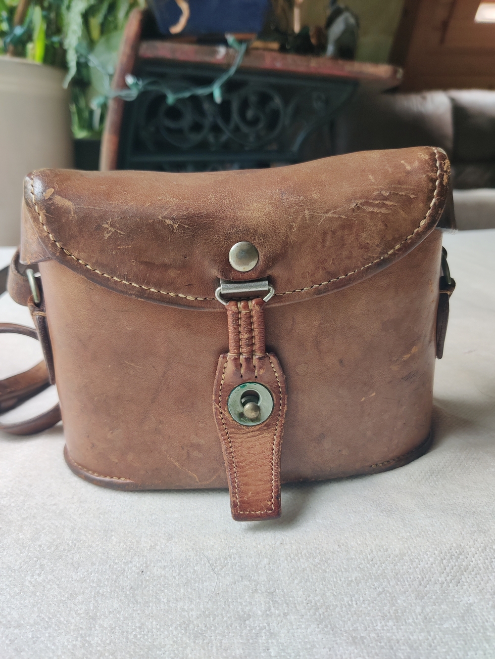 1927 Swiss Military Leather Binocular Case Gear E. Stucker Bern Belt Mounted